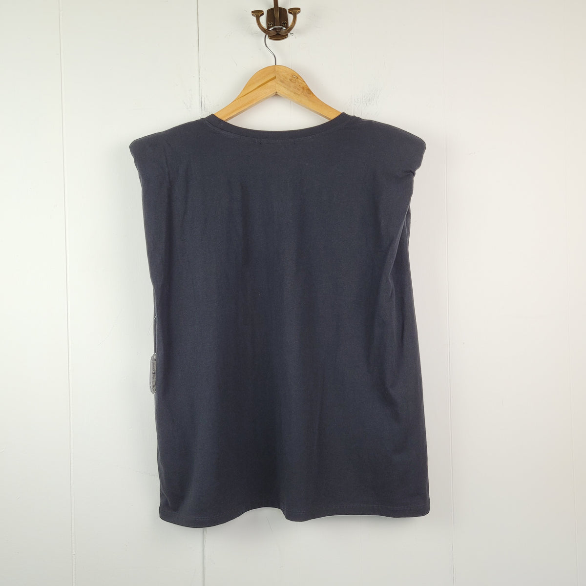 Black Padded Shoulder Muscle Tank - 7 For All Mankind (Size L)