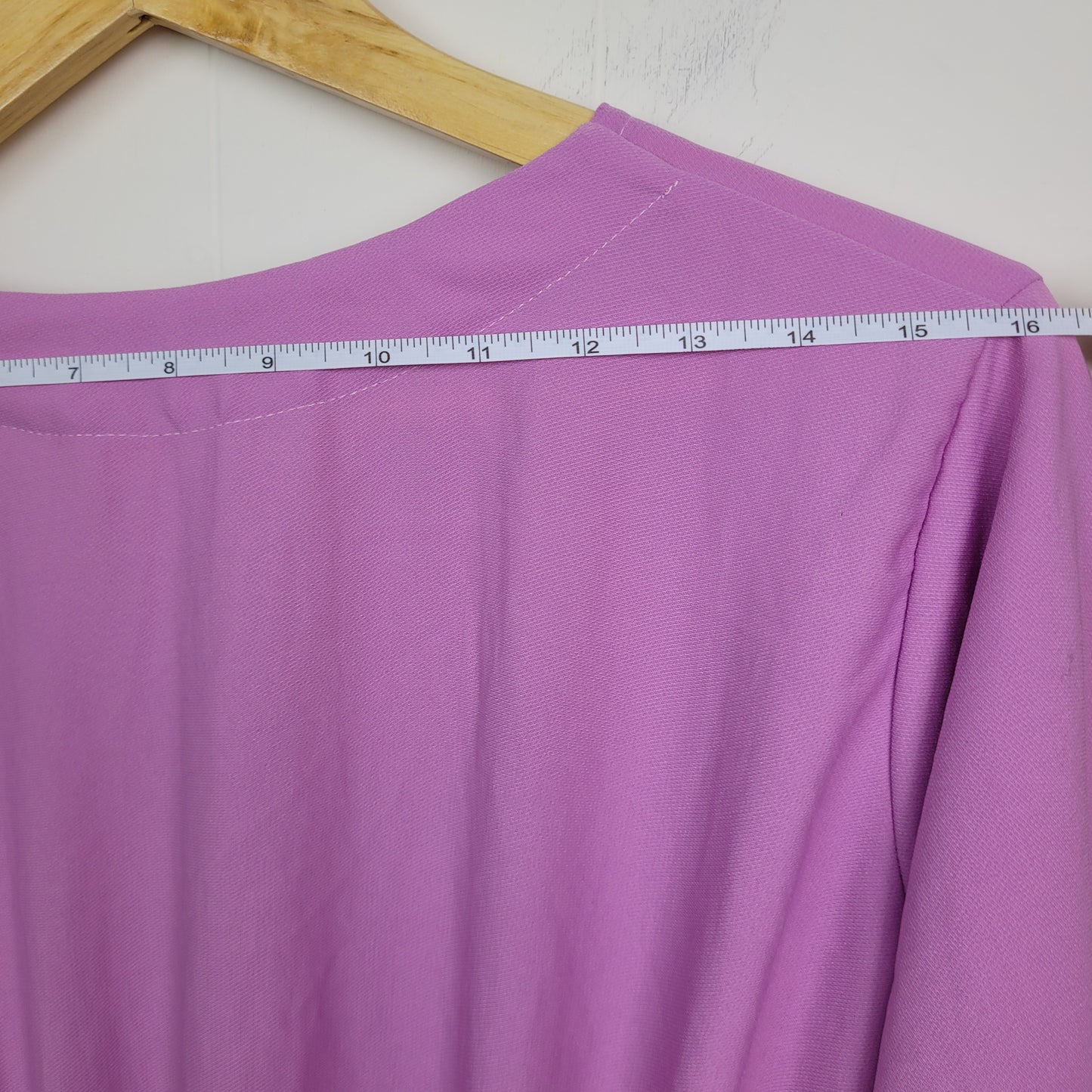 Lilac Faux Wrap Dress with Bell Sleeves - Philip Russel (Estimated Small)