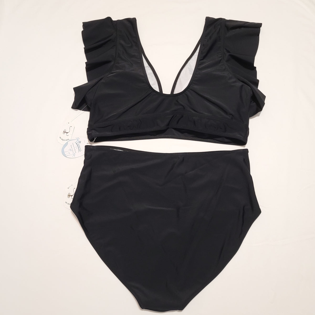 Black Ruffle Sleeve Bikini Set - Soucrat (XL)