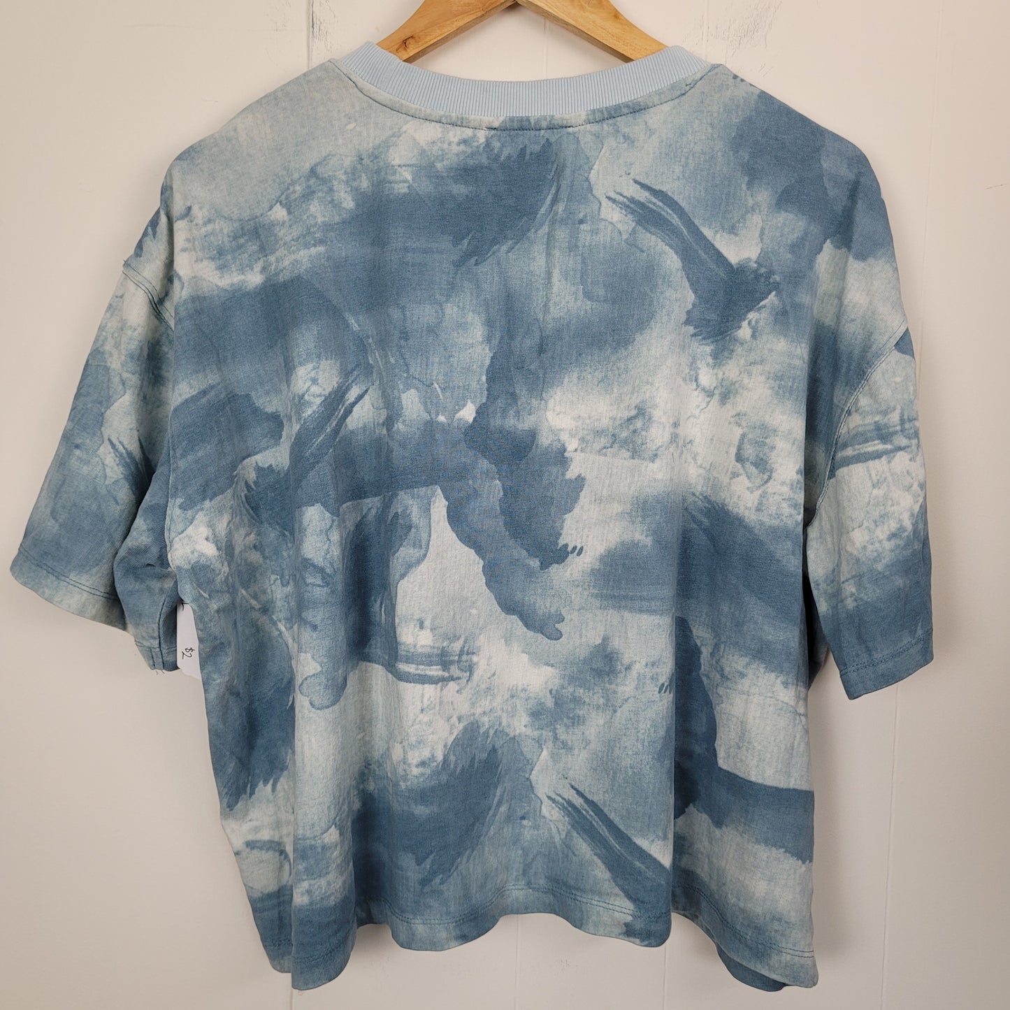 Blue Watercolor Print Boxy Tee - Lily Morgan (Large)