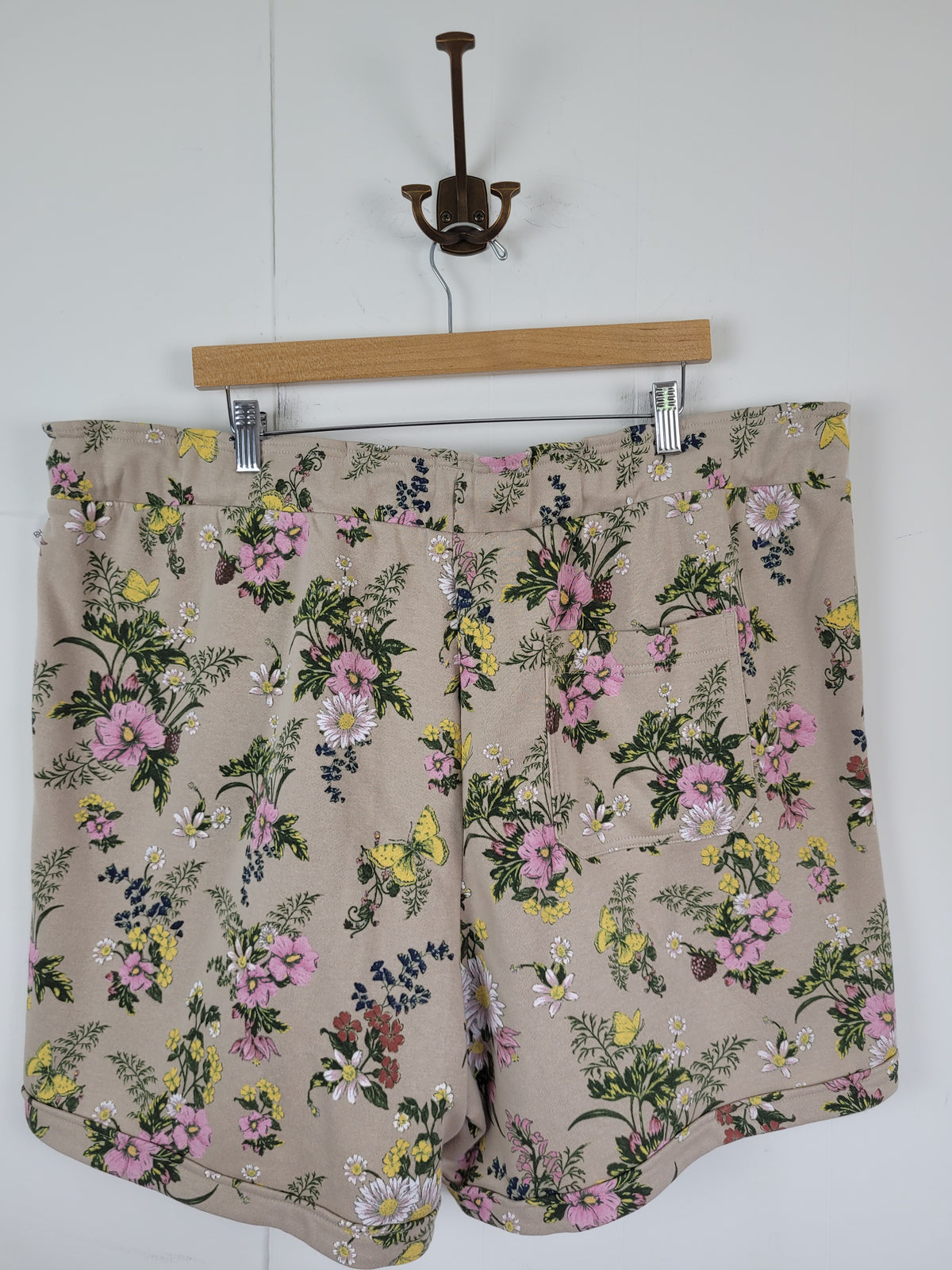 MyStyle Size 2X Beige Floral Drawstring Shorts
