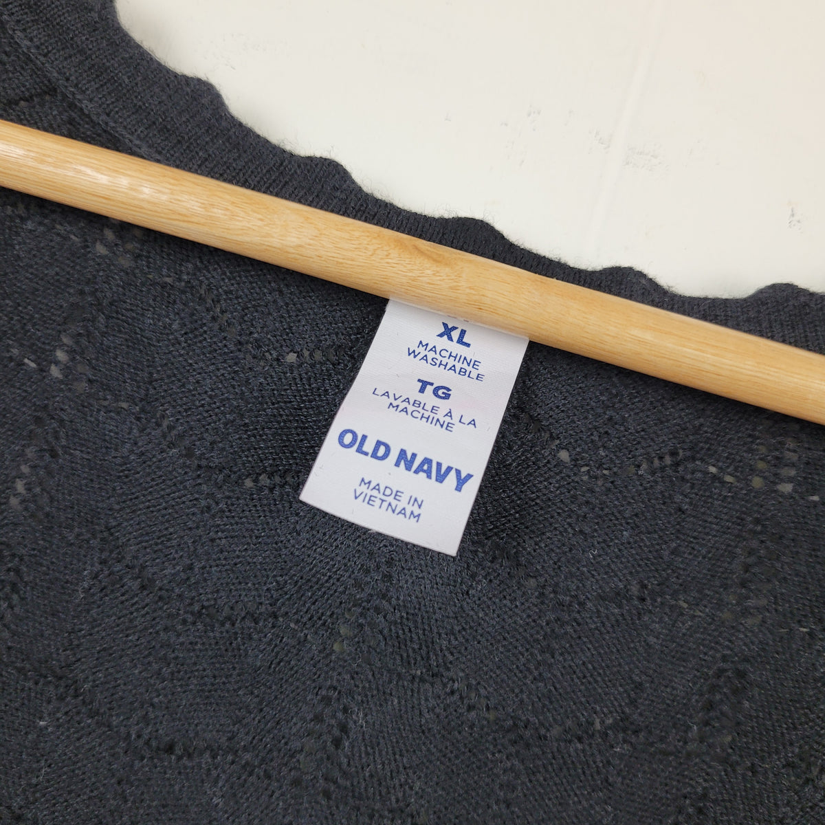 Black Pointelle Henley Tank - Old Navy (XL)