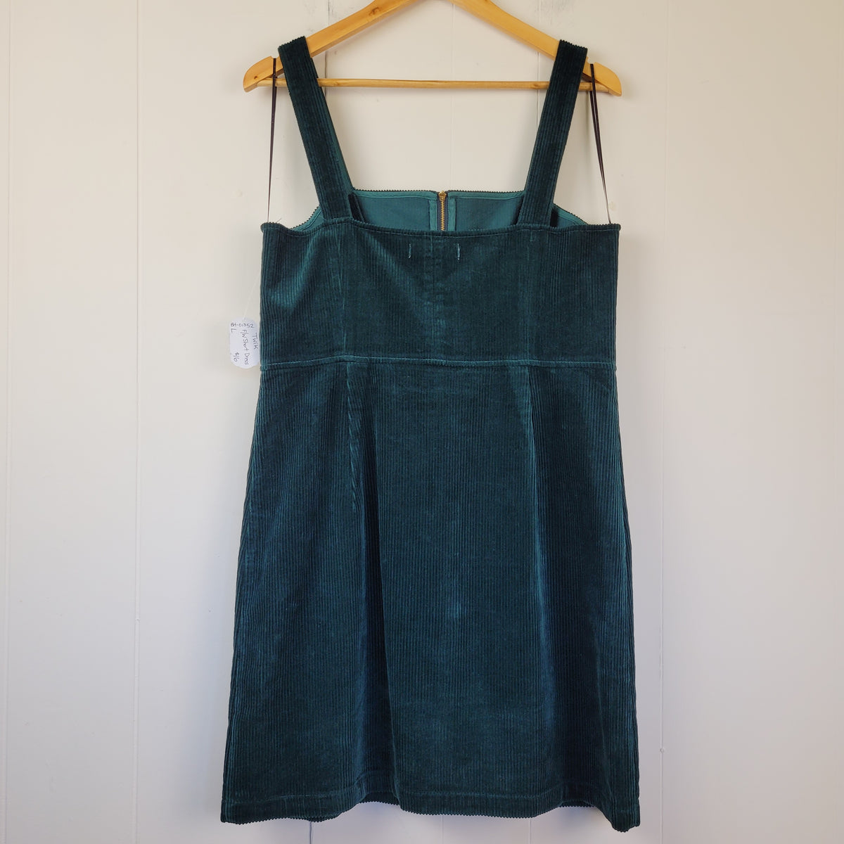 Hunter Green Corduroy Zip Front Mini Dress - Twik (L)