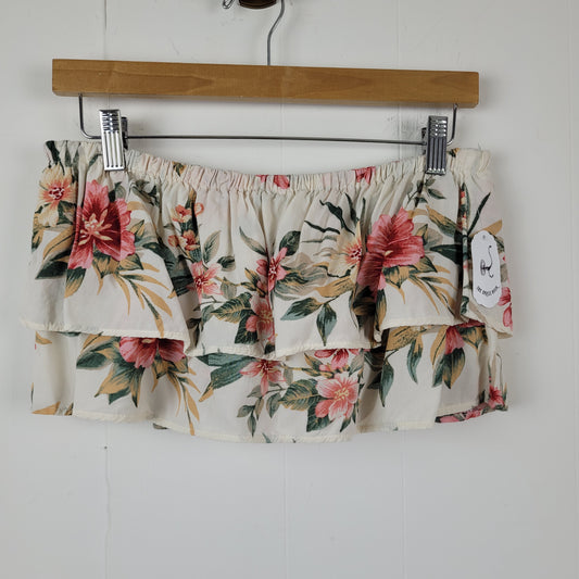 Floral Ruffle Sleeveless Tube Top - American Eagle (M)