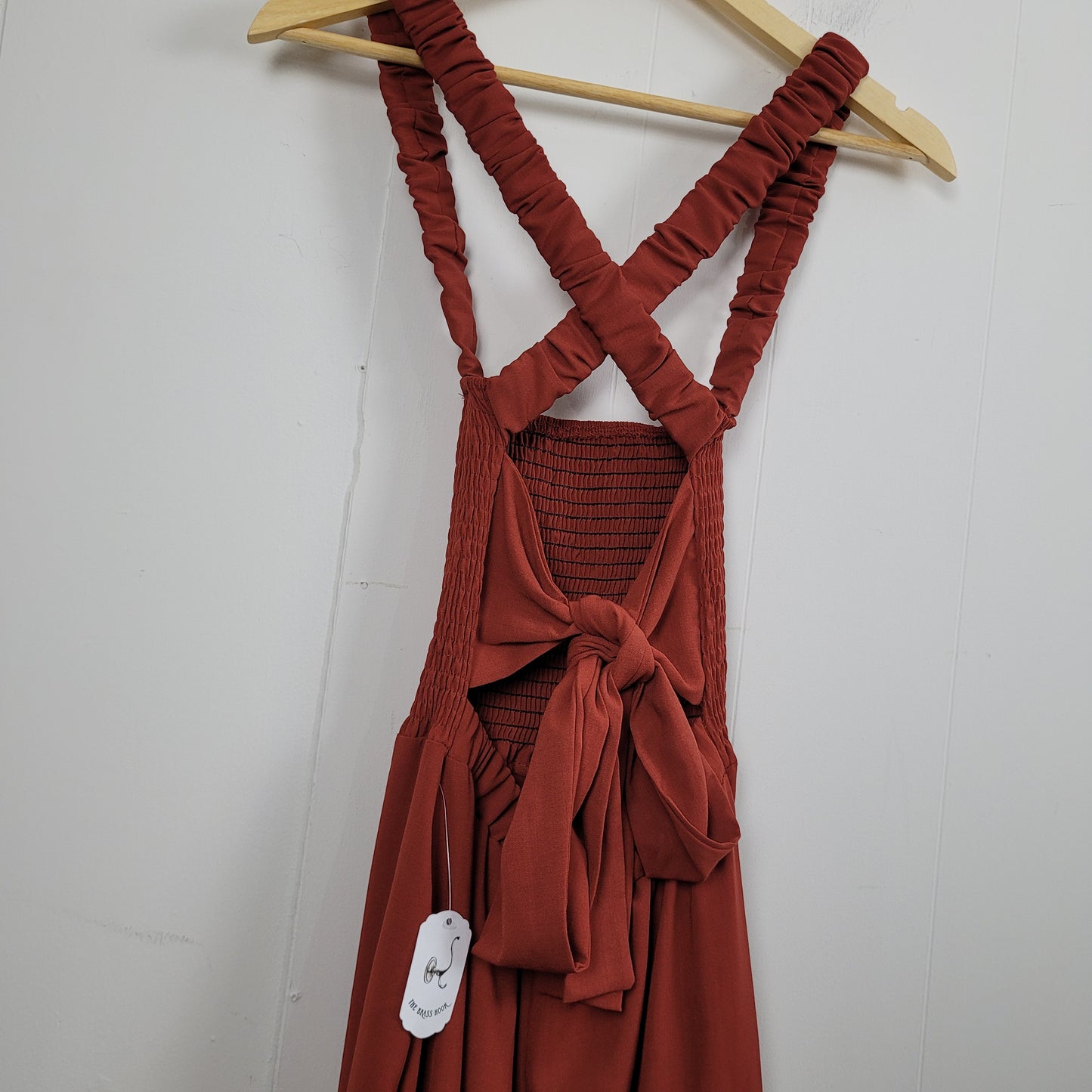 Rust Tie-Back Maxi Dress - Small