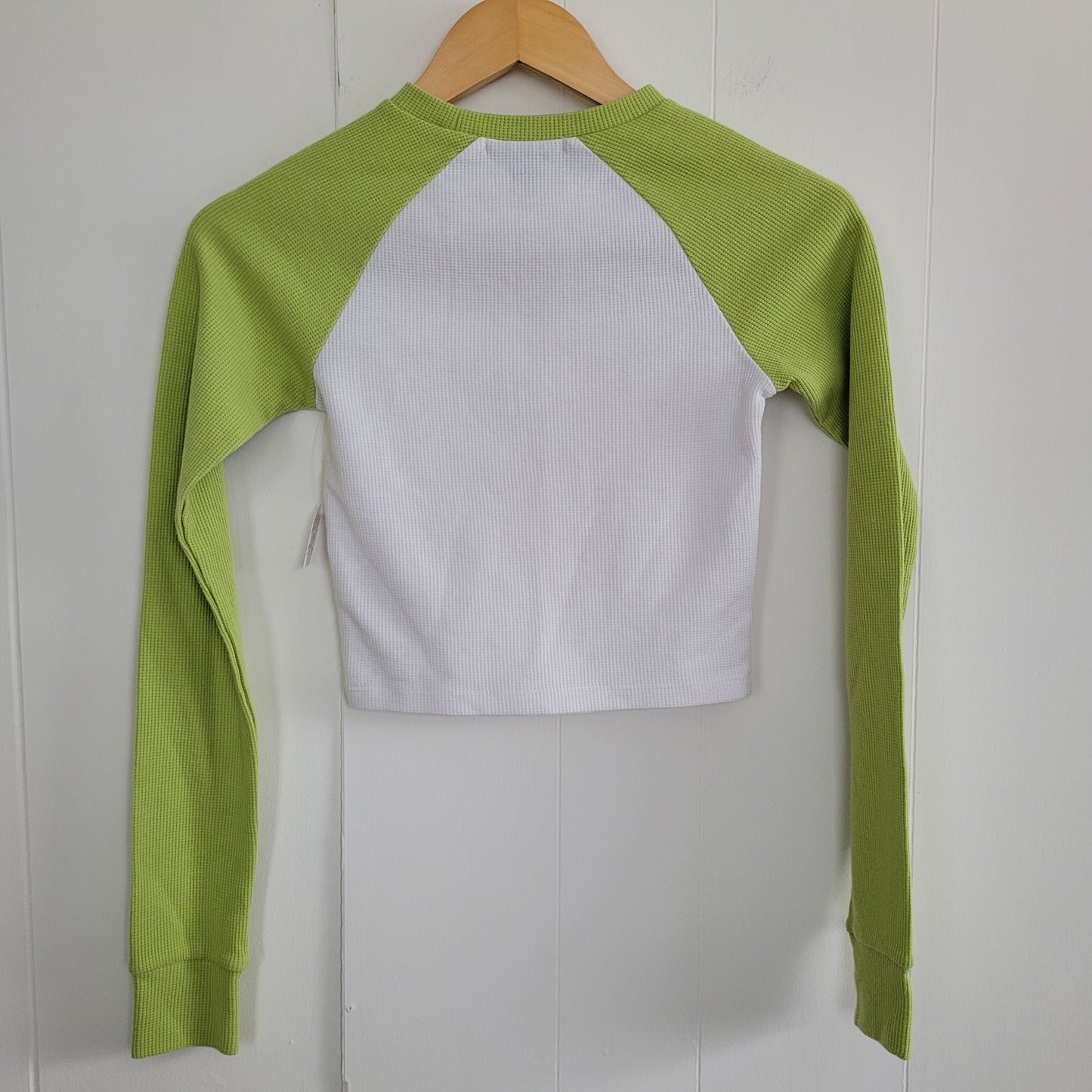 Green & White Waffle Knit Crop Top – Forever 21 (XS)