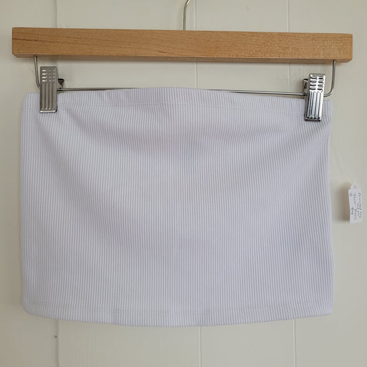 White Ribbed Tube Top - Divided by H&M (S)