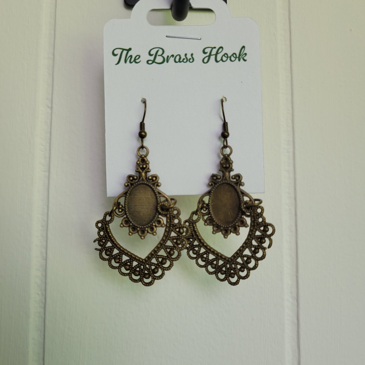 Antique Bronze Filigree Drop Earrings