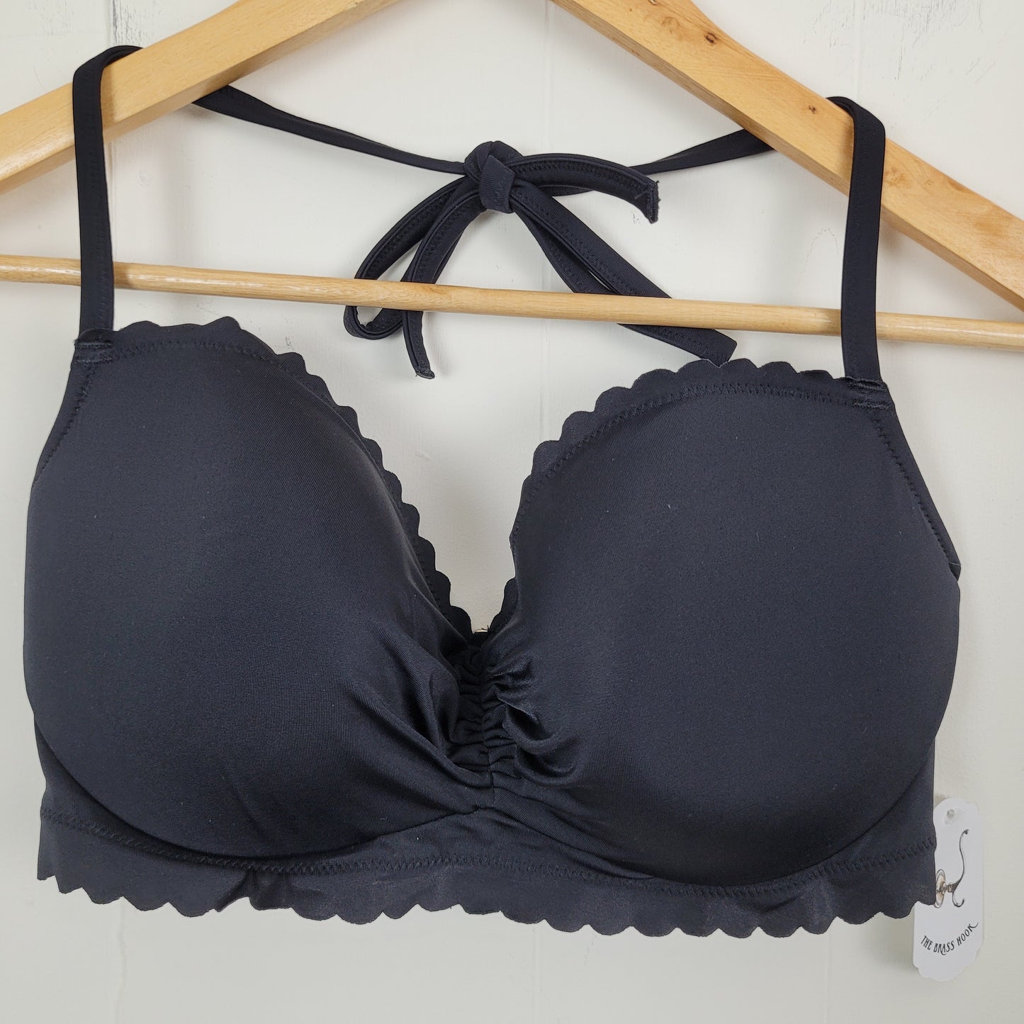 Black Scalloped Halter Bikini Top - Victoria's Secret (32DDD)