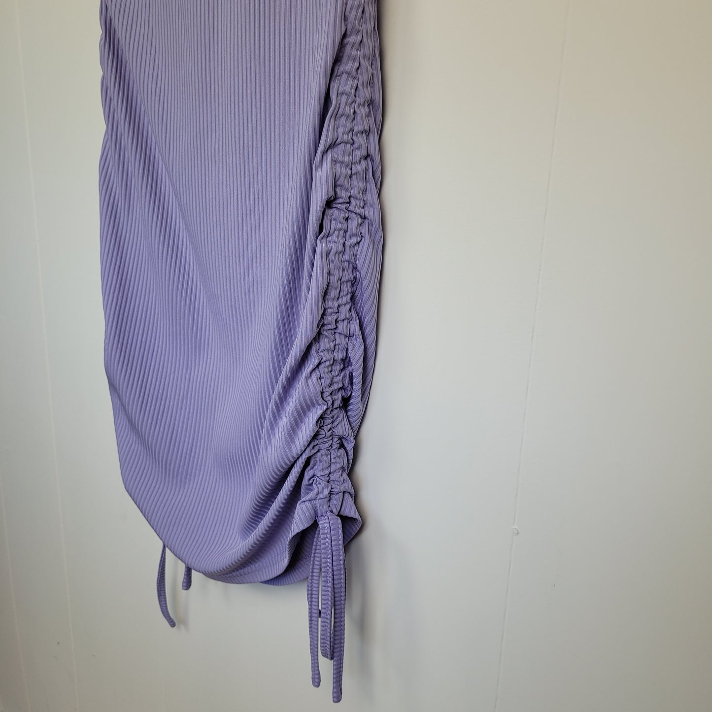 Lavender Ribbed Ruched Bodycon Dress - Shein (Small - 6)