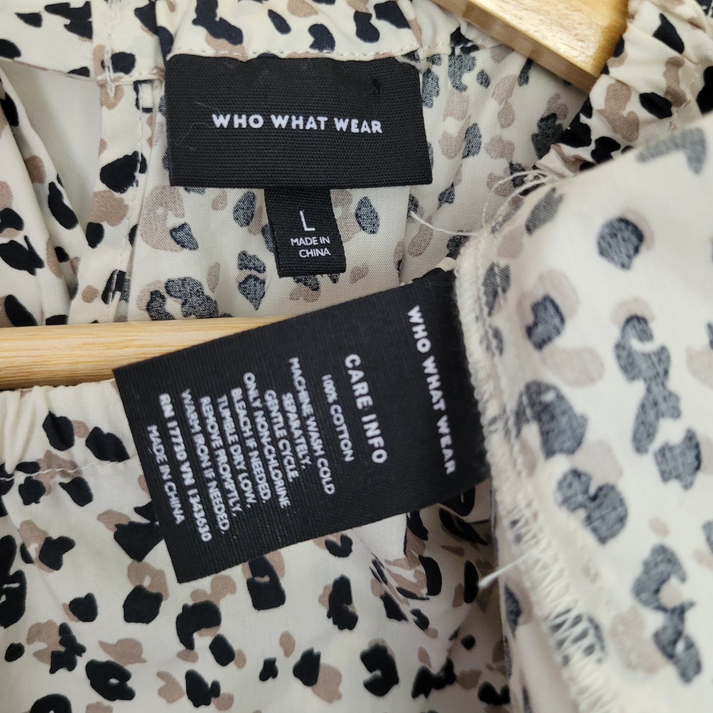 Cream Animal Print Midi Dress - Who What Wear (Size L)