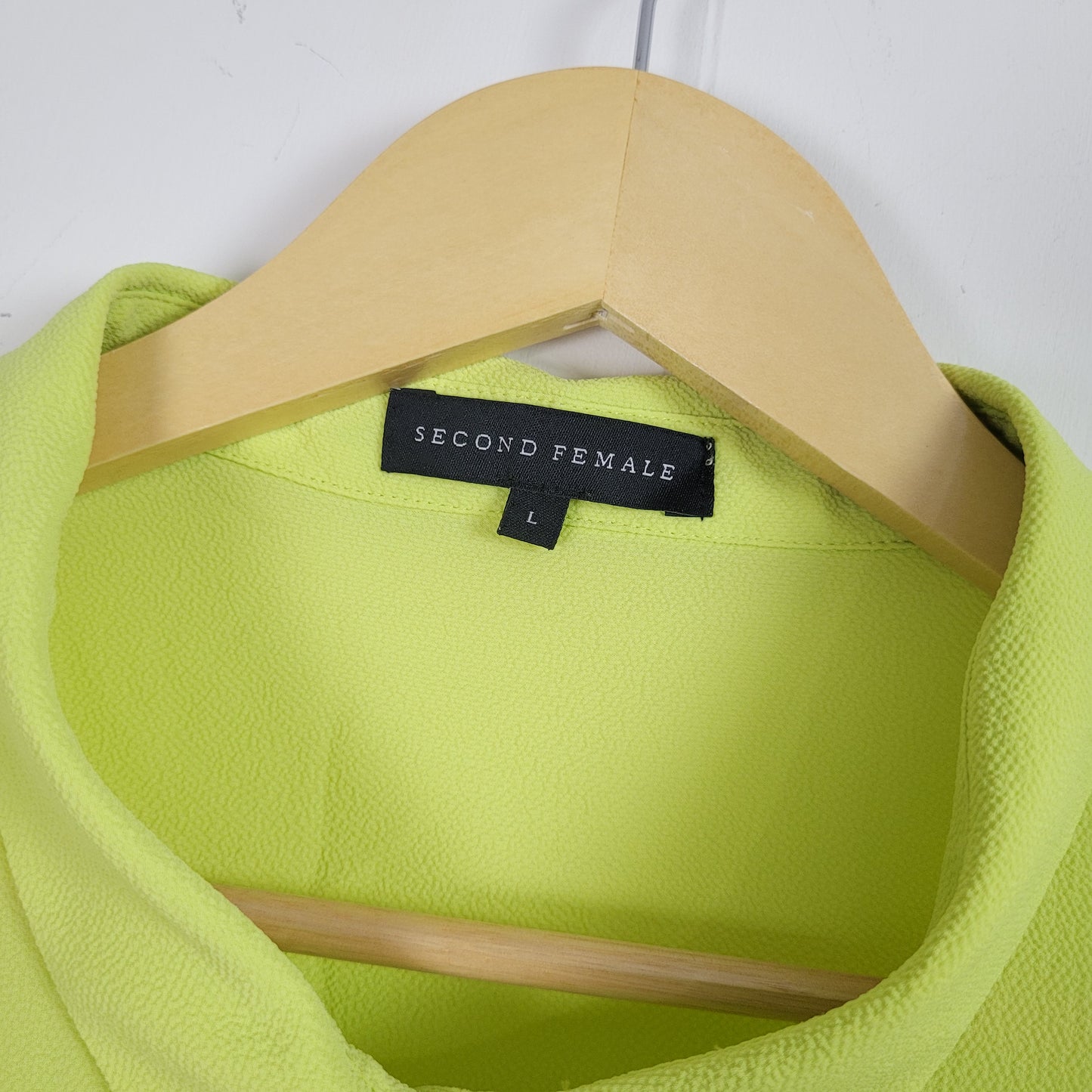 Neon Green Sleeveless Button Front Blouse - Second Female (Large)