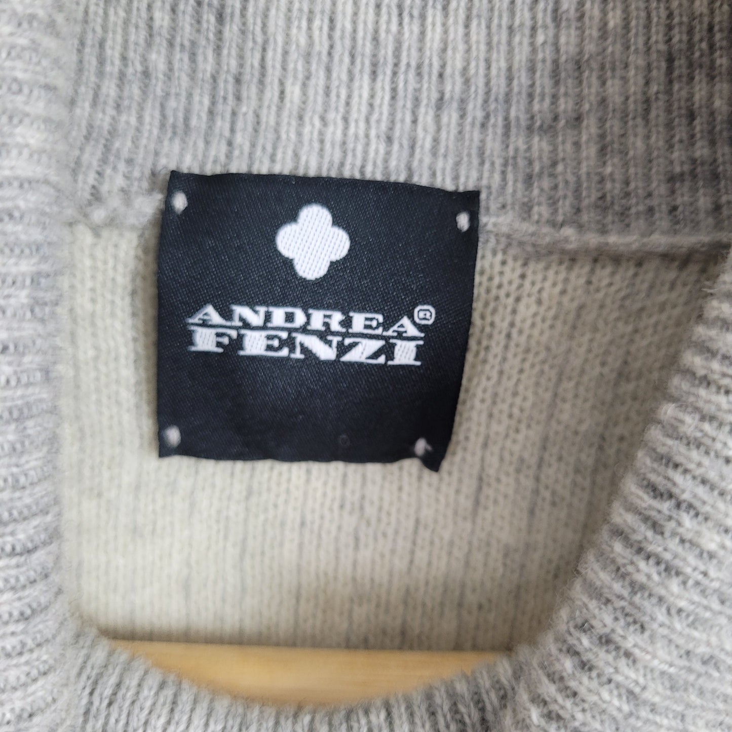 Grey Turtleneck Cashmere/Extrafine Merino Wool Sweater - Andrea Fenzi (IT 56 / XL)