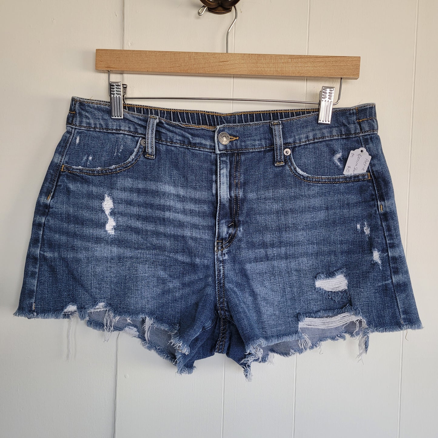 Medium Wash Distressed Denim Shorts - Aerie (Medium)