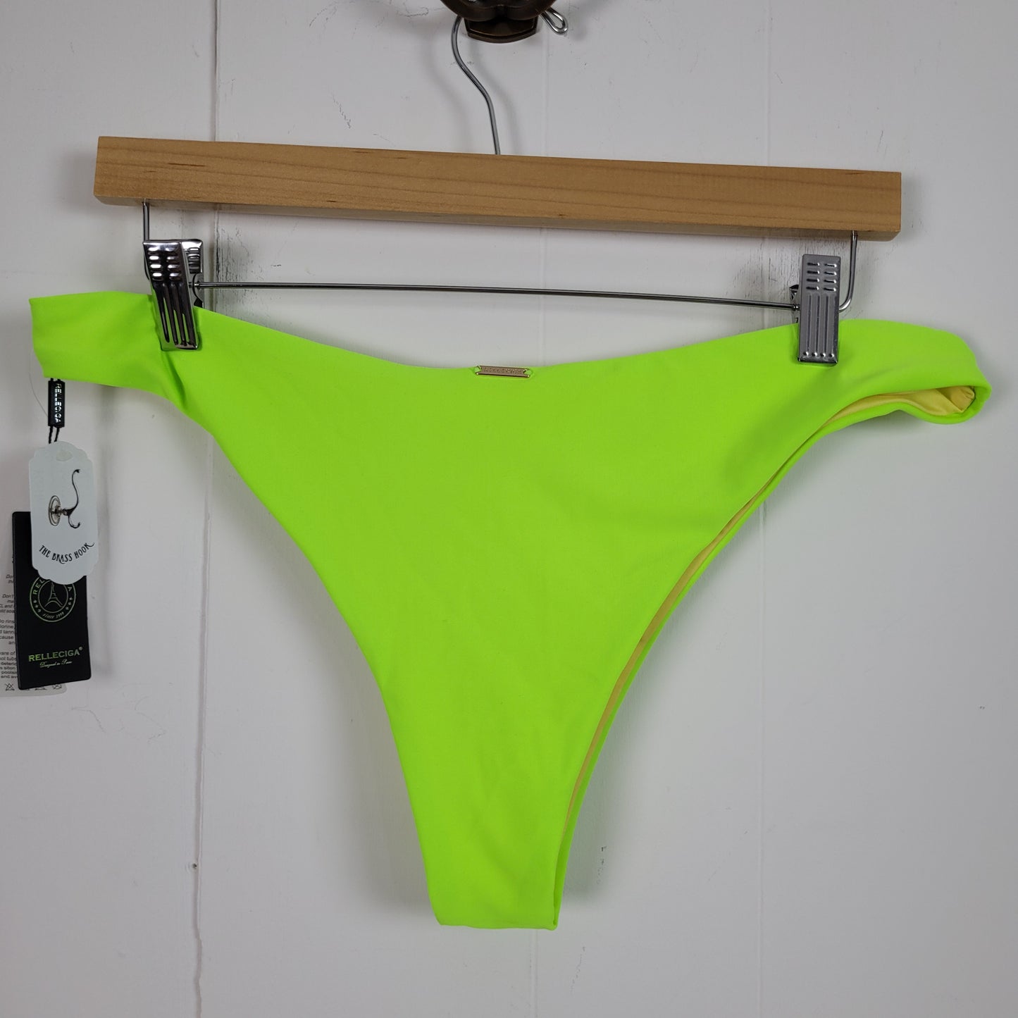 Neon Lime High Cut Bikini Bottoms - Relleciga (XL NWT)
