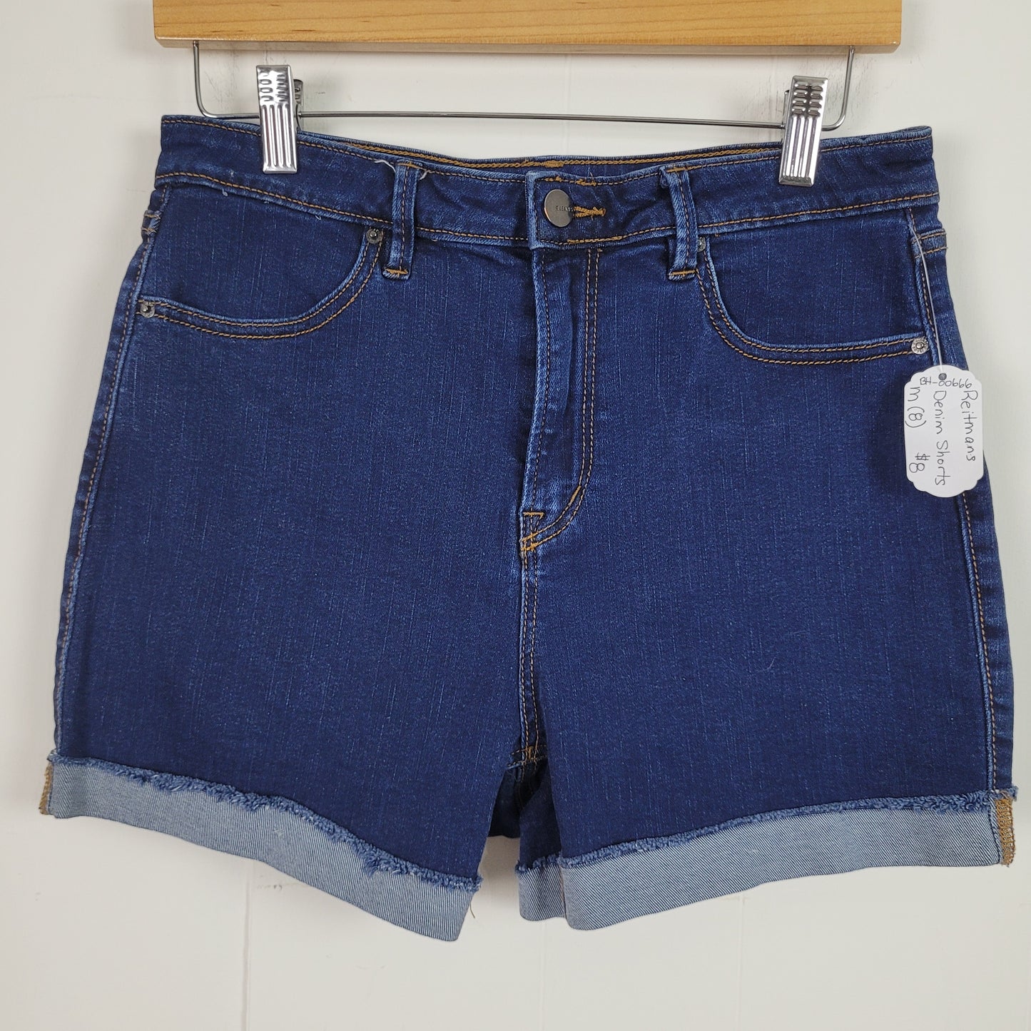Dark Wash Cuffed Denim Shorts - Reitmans (Size 8)