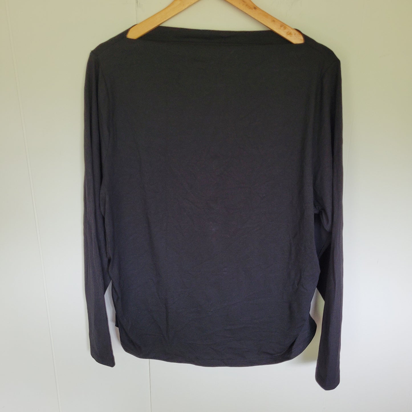 Black Ruched Side Long Sleeve Top - Old Navy (2X)