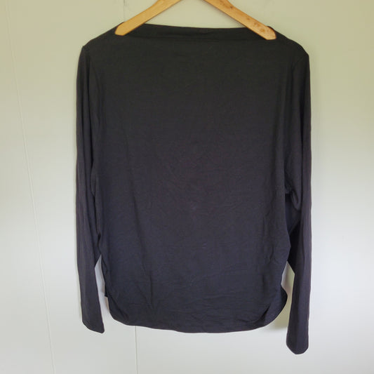 Black Ruched Side Long Sleeve Top - Old Navy (2X)