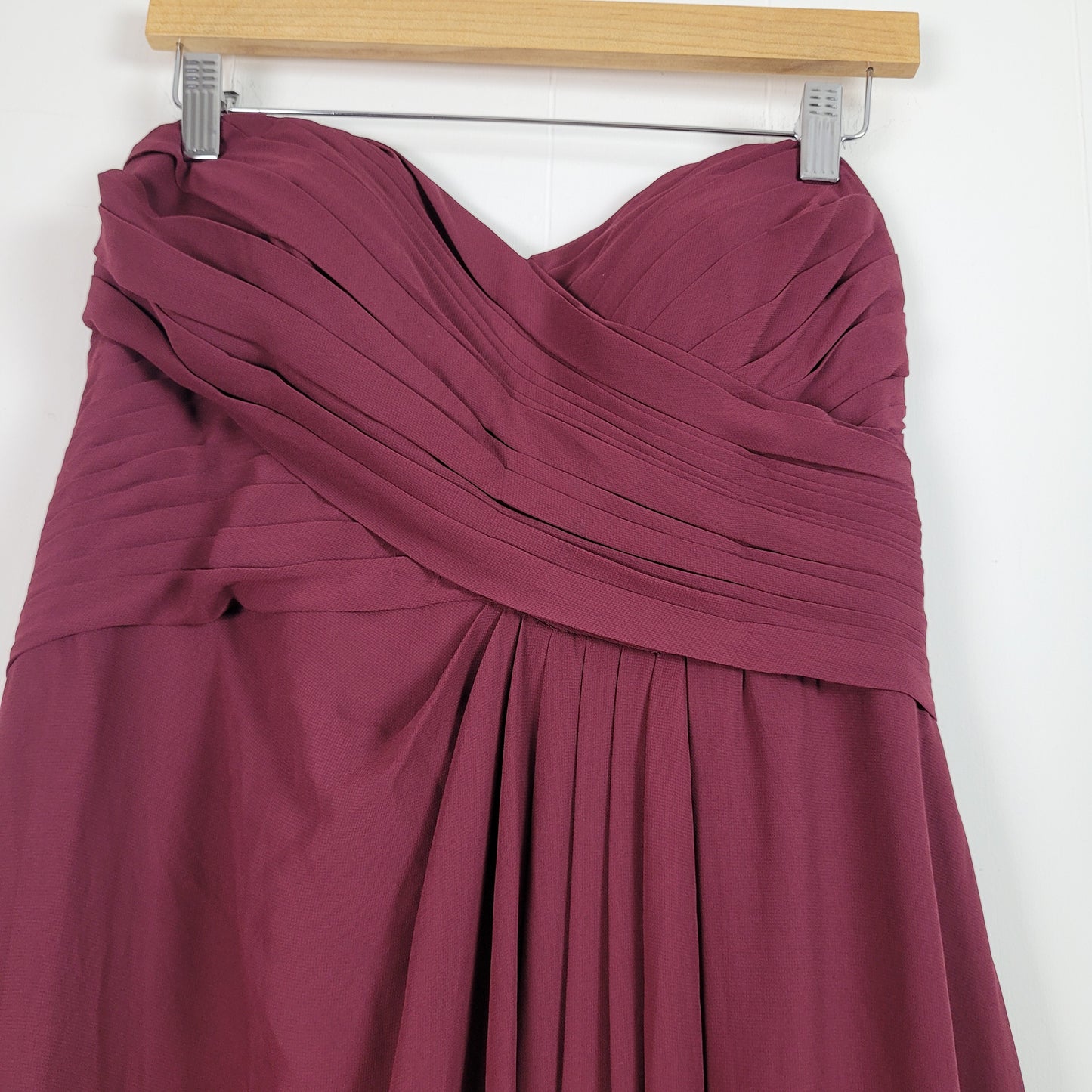Burgundy Strapless Special Occasion Dress - Azazie (Size A12)
