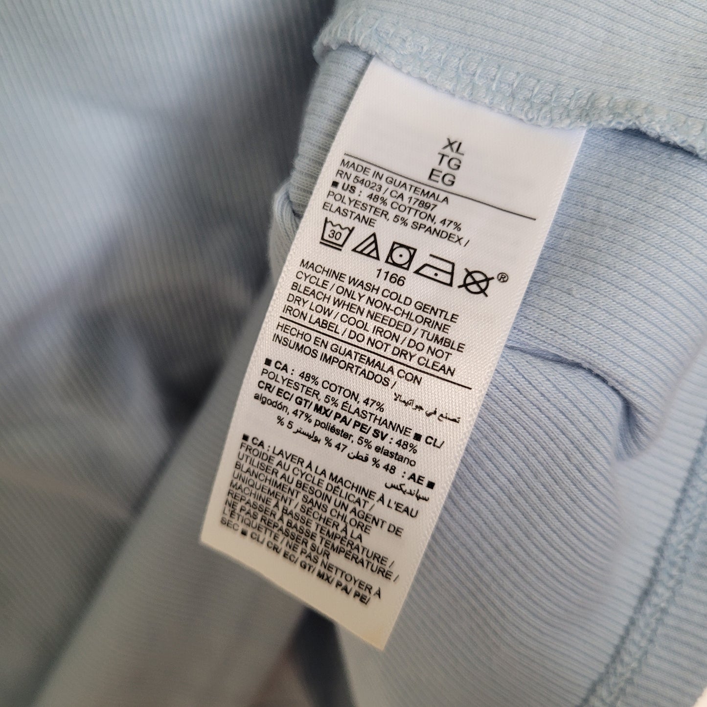 Light Blue Ribbed Tank - Old Navy (Size XL)