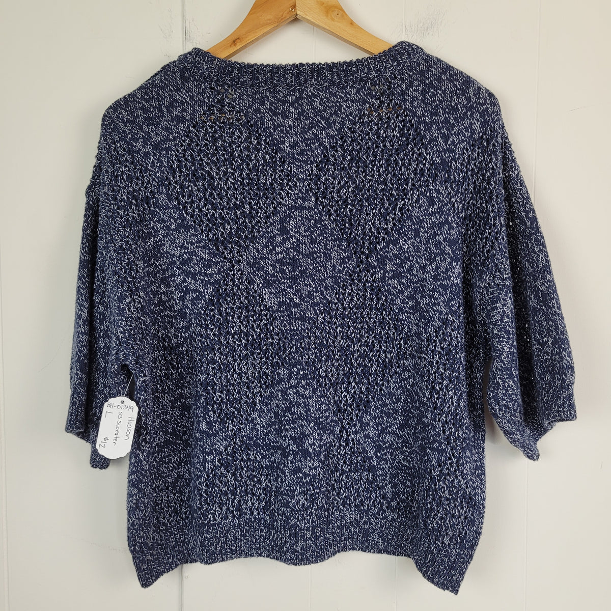Blue Marled Open-Knit Sweater - Hudson North (Size L/G)