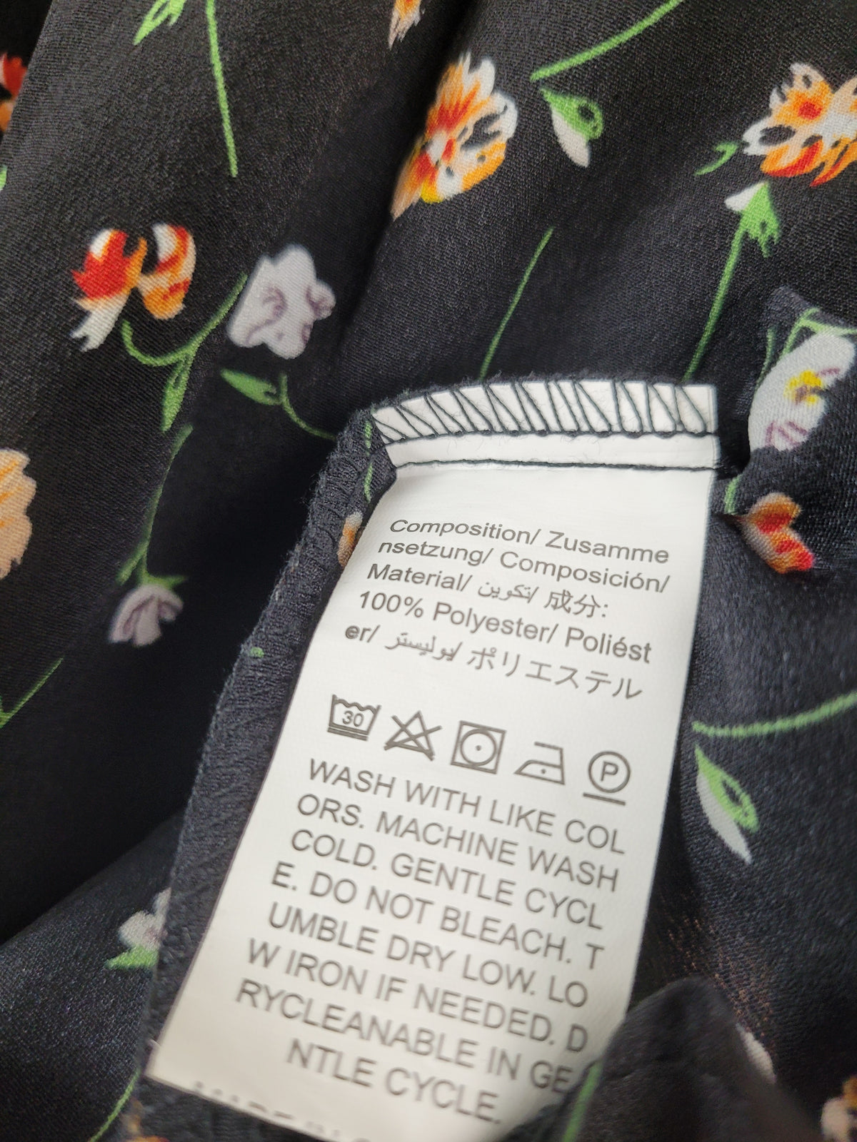 SHEIN Size M(8/10) Black Floral Elastic Waist Mini Skirt