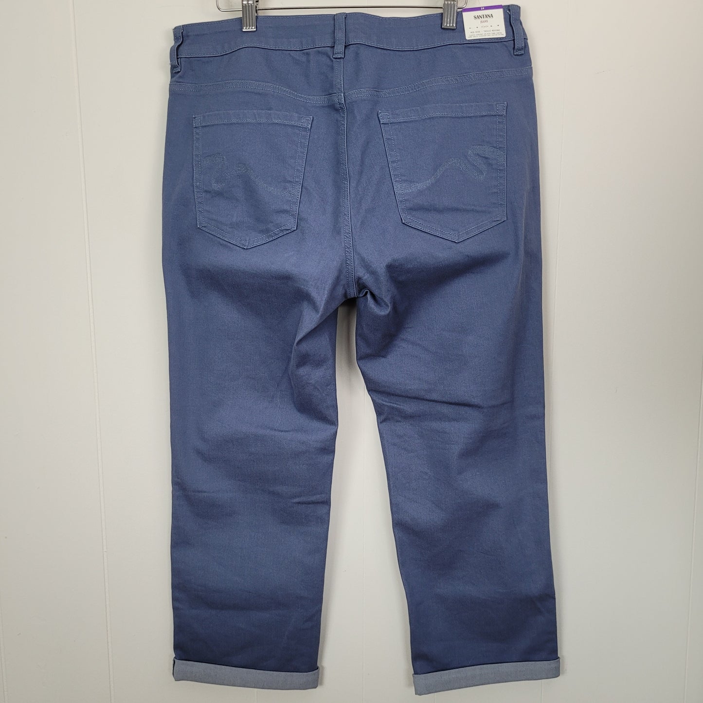 Blue Cropped Tummy Control Pants - Santana Jeans (Size 14)