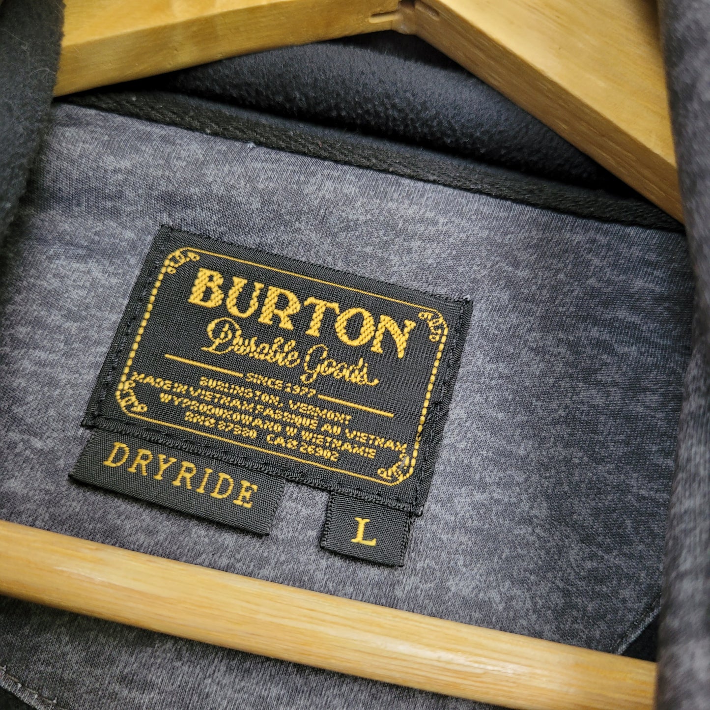 Grey Geometric DRYRIDE Hoodie - Burton (Size L)