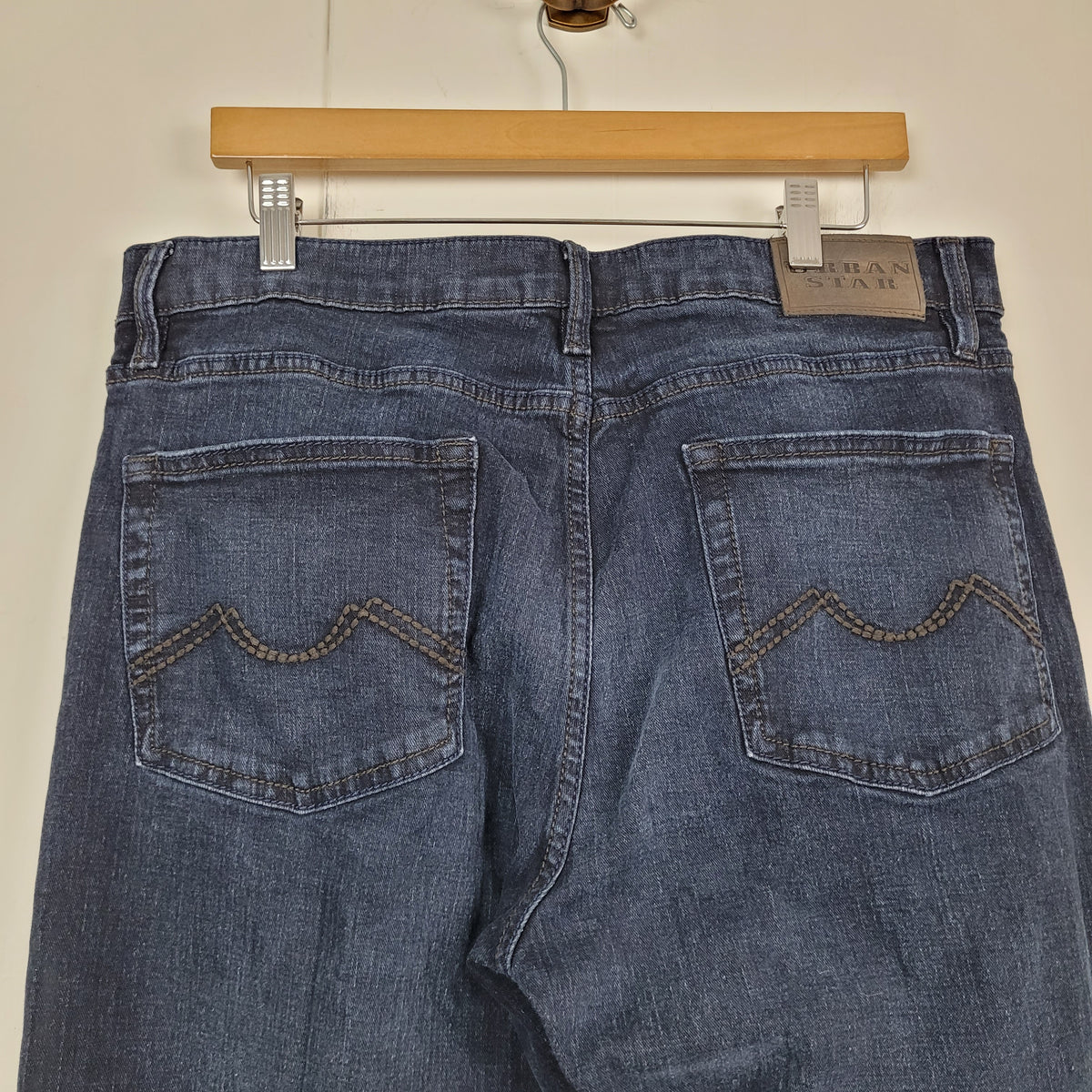 Dark Wash Straight Leg Jeans - Urban Star (36x33) Mens