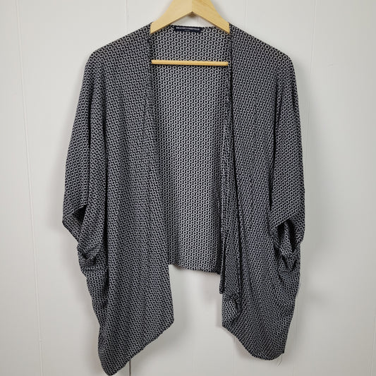 Black & White Floral Open Front Cardigan - Brandy Melville (One Size)