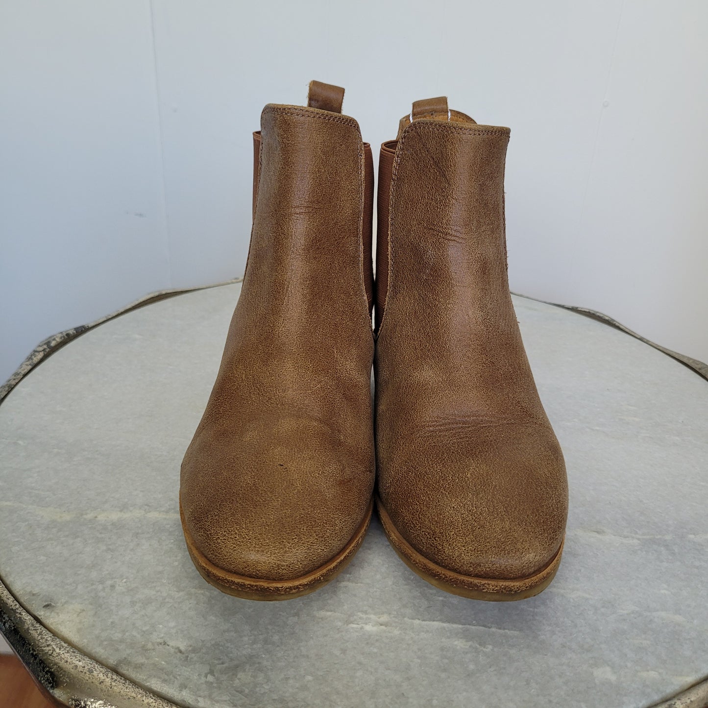 Brown Distressed Leather Chelsea Boots - Roots Made in Italy (Size 35)