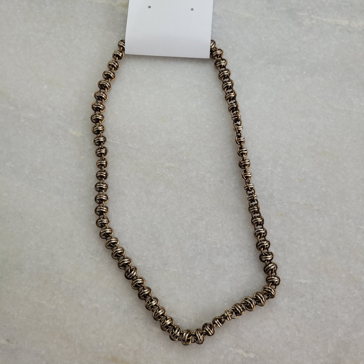 Two-Tone Byzantine Chain Necklace