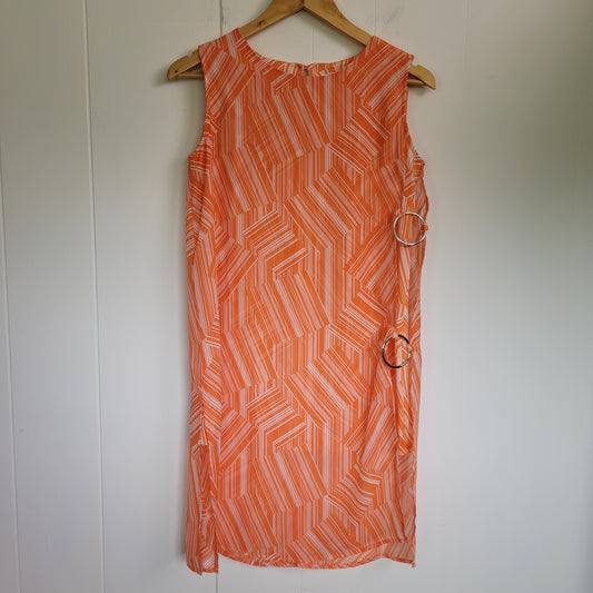 Orange Geometric Layered Sleeveless Top - EST. 1946 (XS)