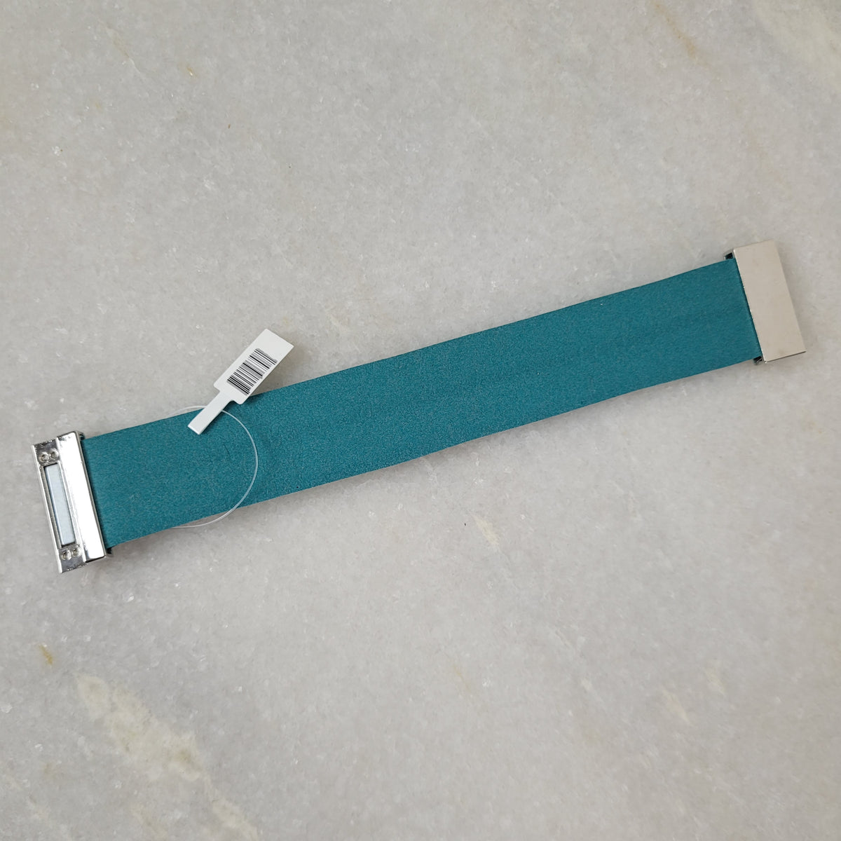 Teal Snake Print Crystal Magnetic Cuff Bracelet