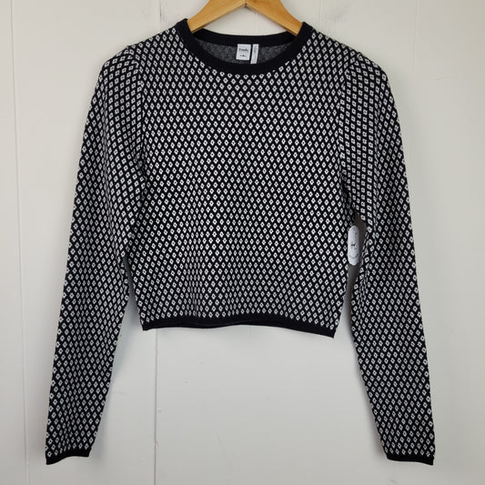 Black & White Patterned Knit Sweater - Twik by Simons (Size M)