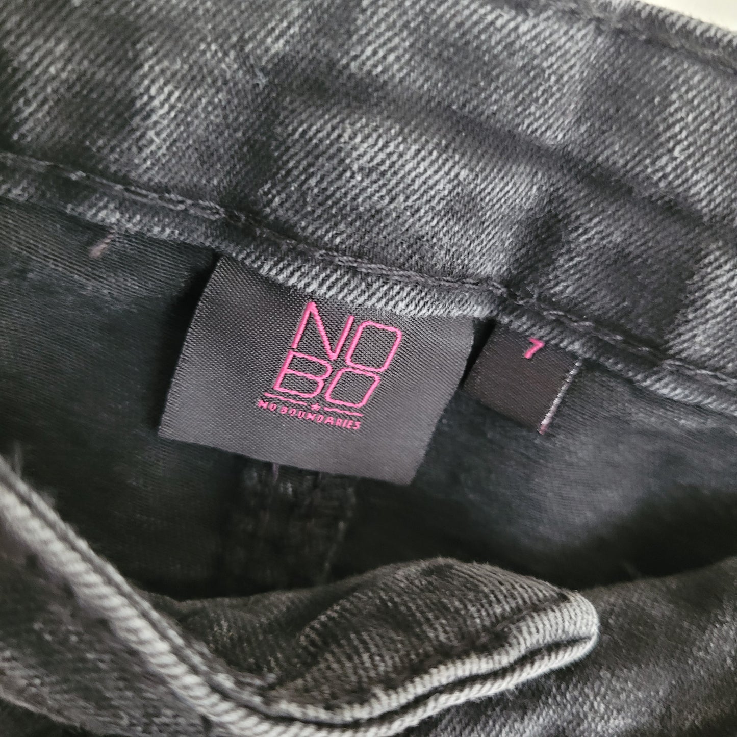 Black Wash Flare Jeans - No Boundaries (Size 7)