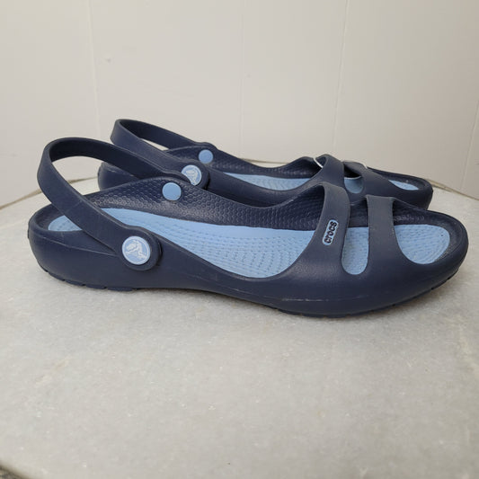 Navy Crocs Sandals - Crocs (Women's Size 6)