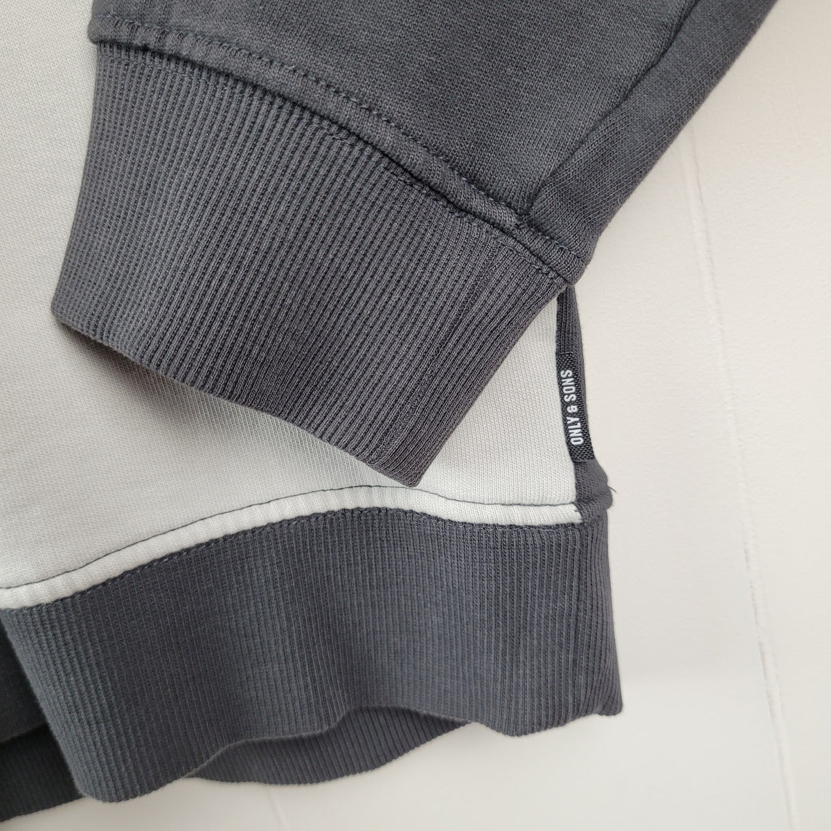 Grey & Charcoal Colourblock Sweatshirt – Only & Sons (Size L Mens)