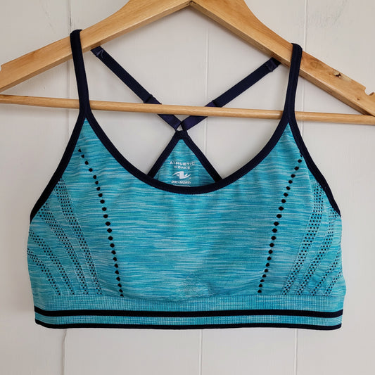 Teal Strappy Back Sports Bra - Athletic Works (Size Large)