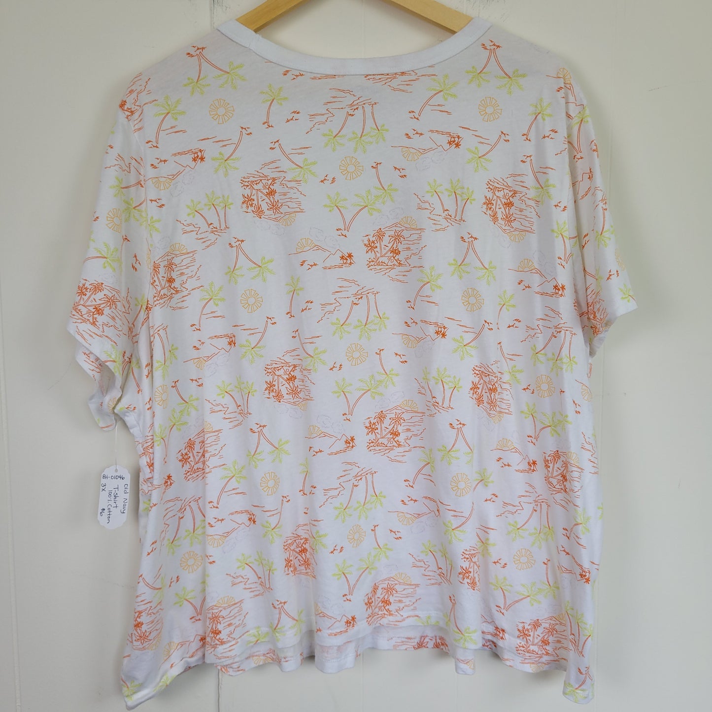 White Tropical Graphic T-Shirt - Old Navy (3X)