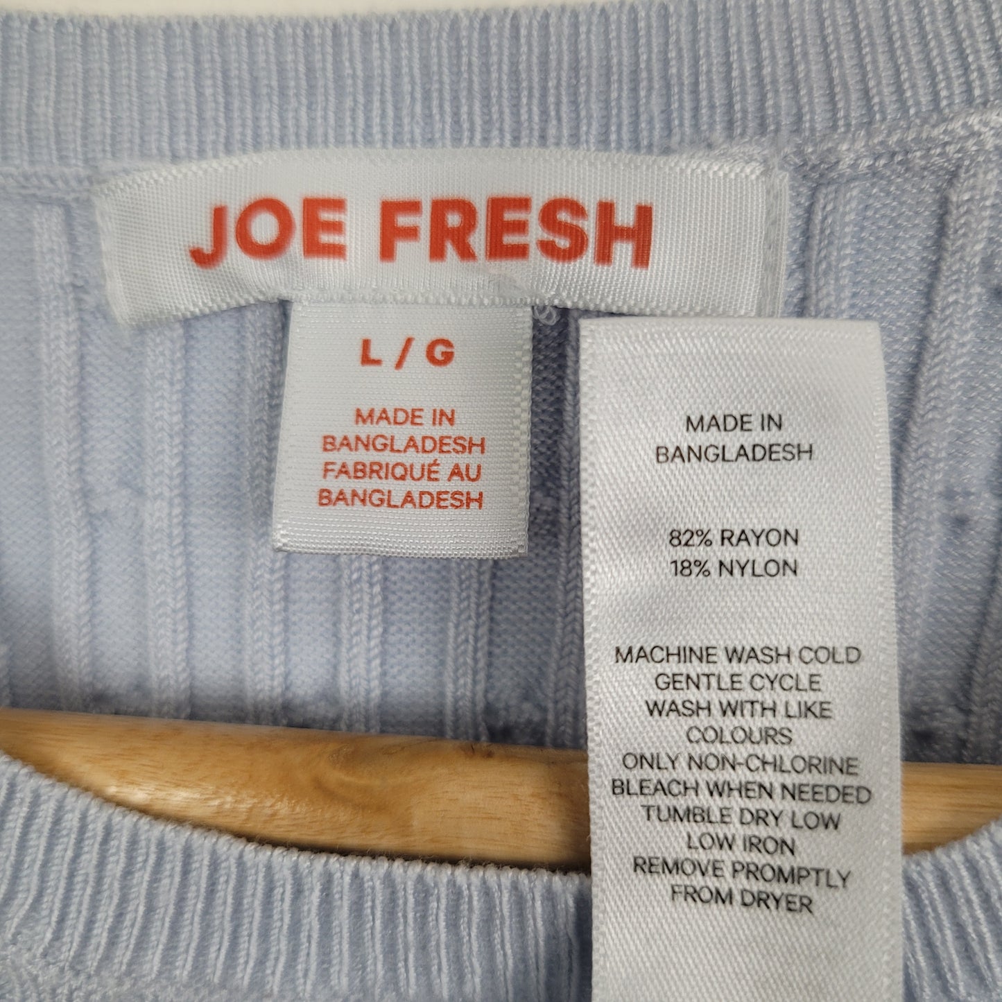 Light Blue Cable Knit Sleeveless Sweater - Joe Fresh (Large)
