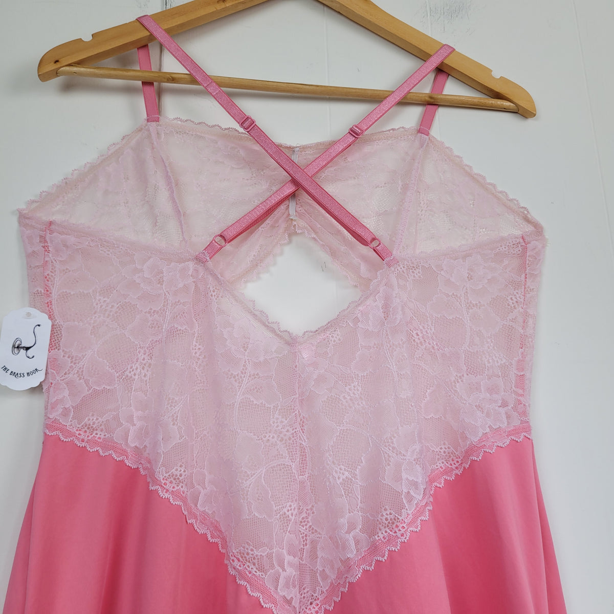 Pink Lace Chemise Lingerie - La Vie en Rose (Size XL)