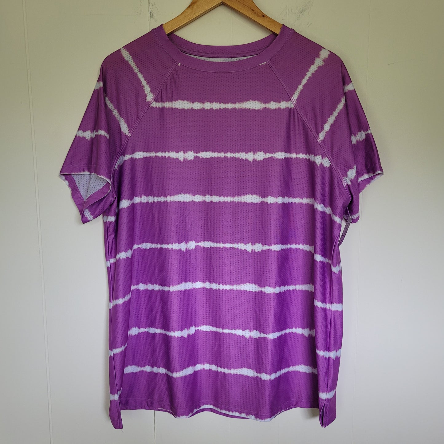 Purple Tie-Dye Active Tee - Active Zone by Penningtons (Size X)