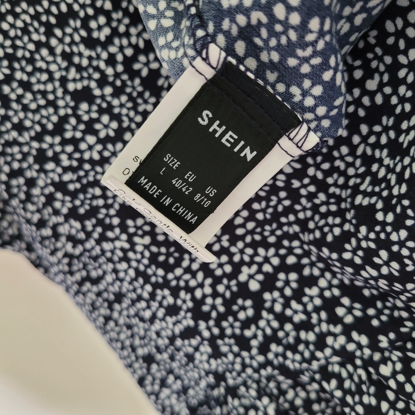 Navy Floral Tie Strap Romper - SHEIN (Size Med 8/10)