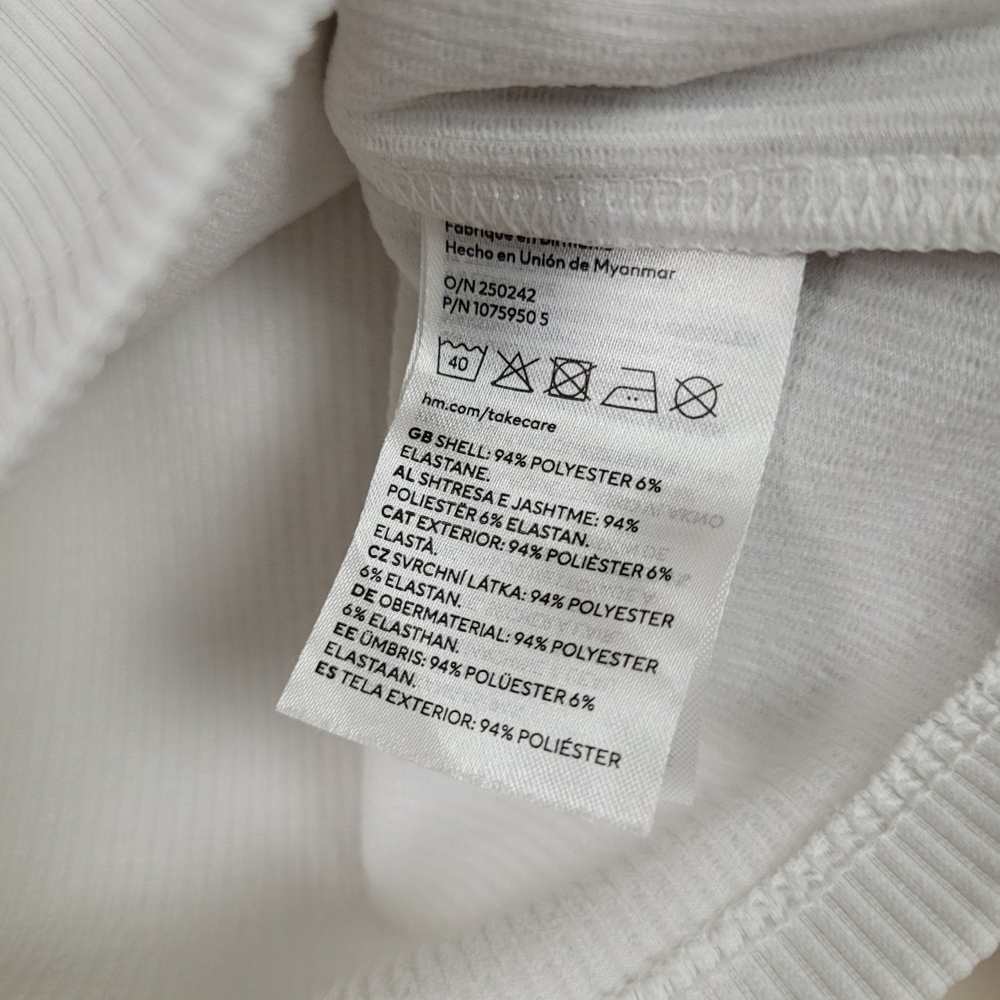 White Ribbed Tube Top  - H&M Divided (Small)