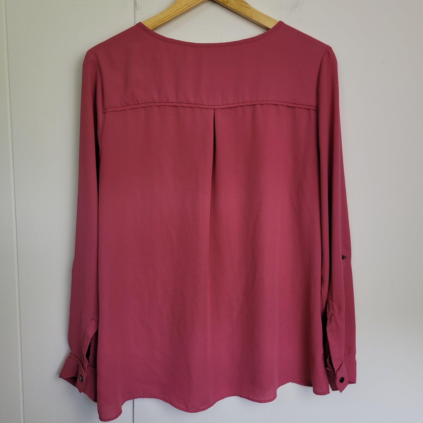 Dusty Rose Zip Pocket Blouse - Reitmans (Large)