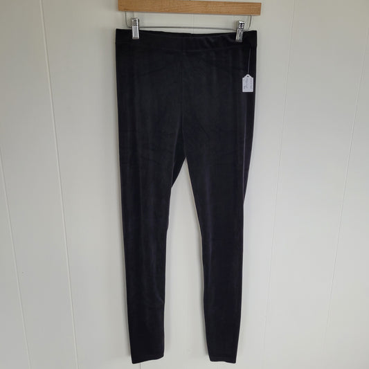 Black Velour Leggings - Soft Stretch Lounge Style - Conceited (L)