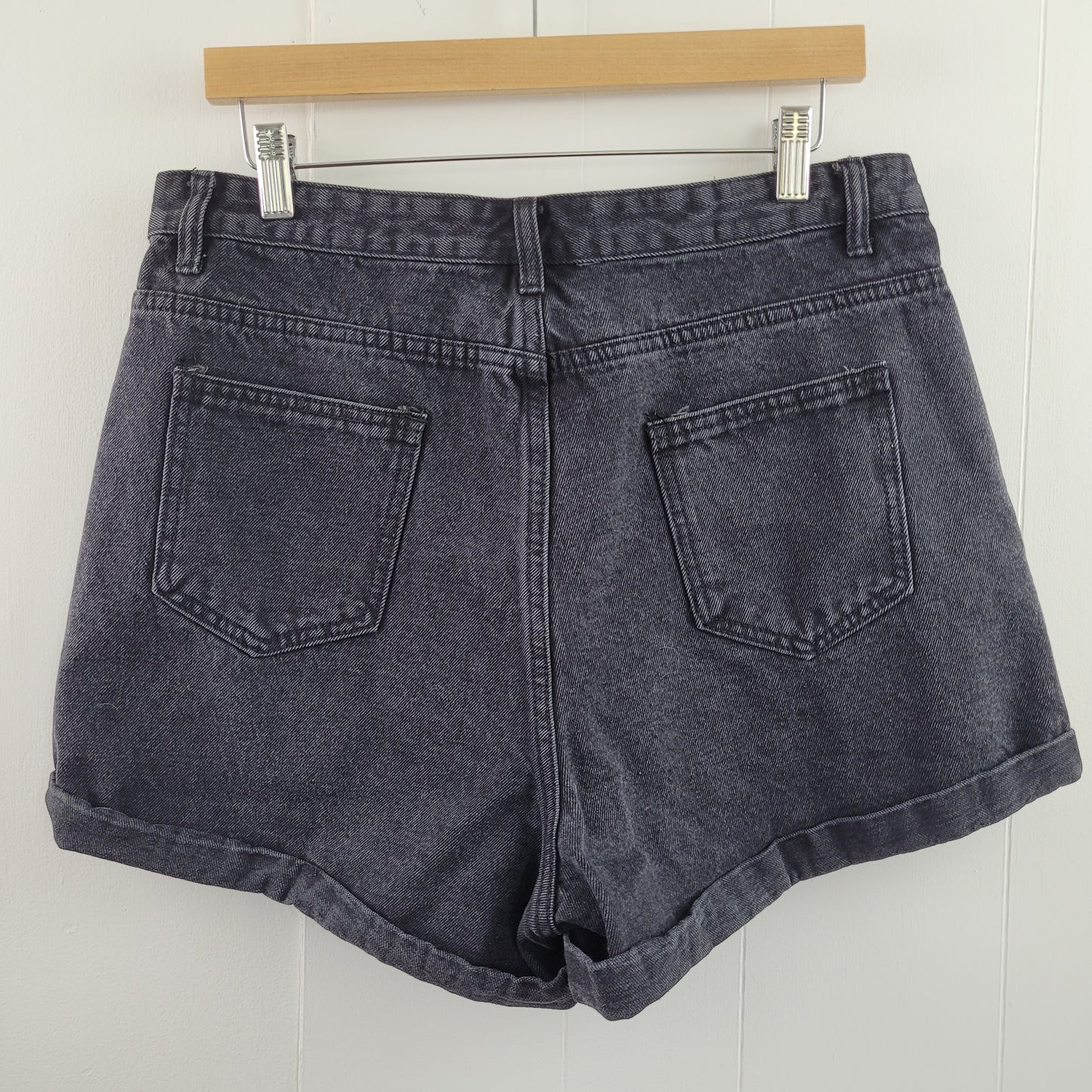 Washed Black Denim Shorts - Shein (XL)