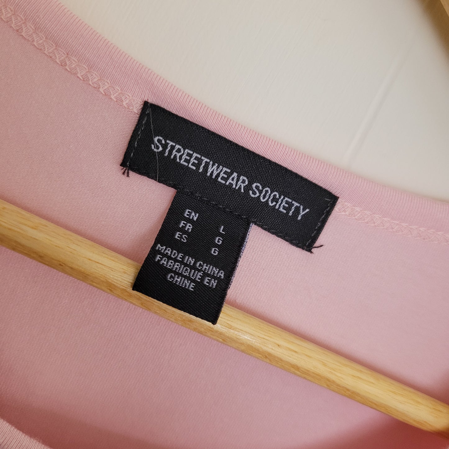 Pink Basic Tee - Streetwear Society (Size L)