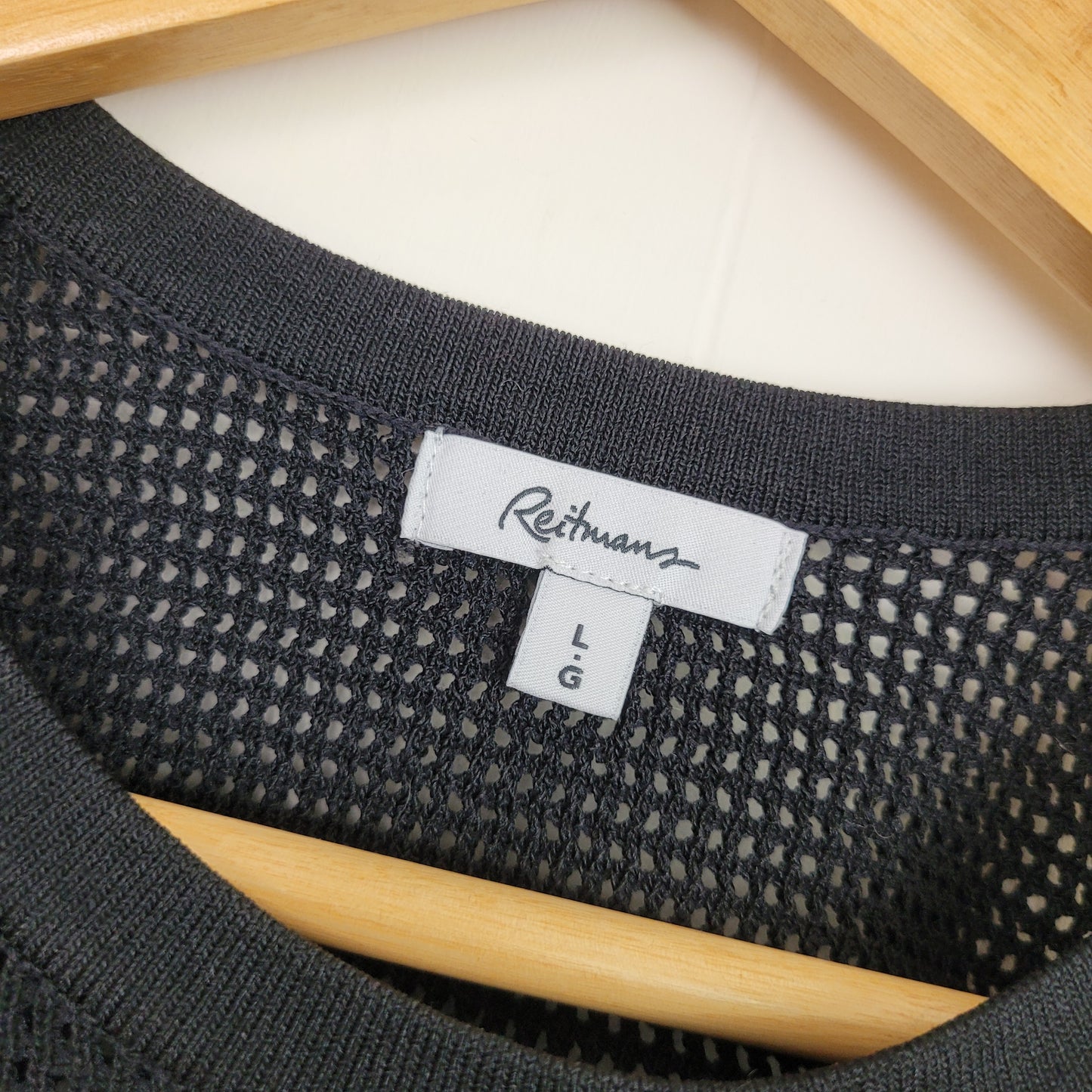 Black Open Knit Tank Top - Reitmans (Large)